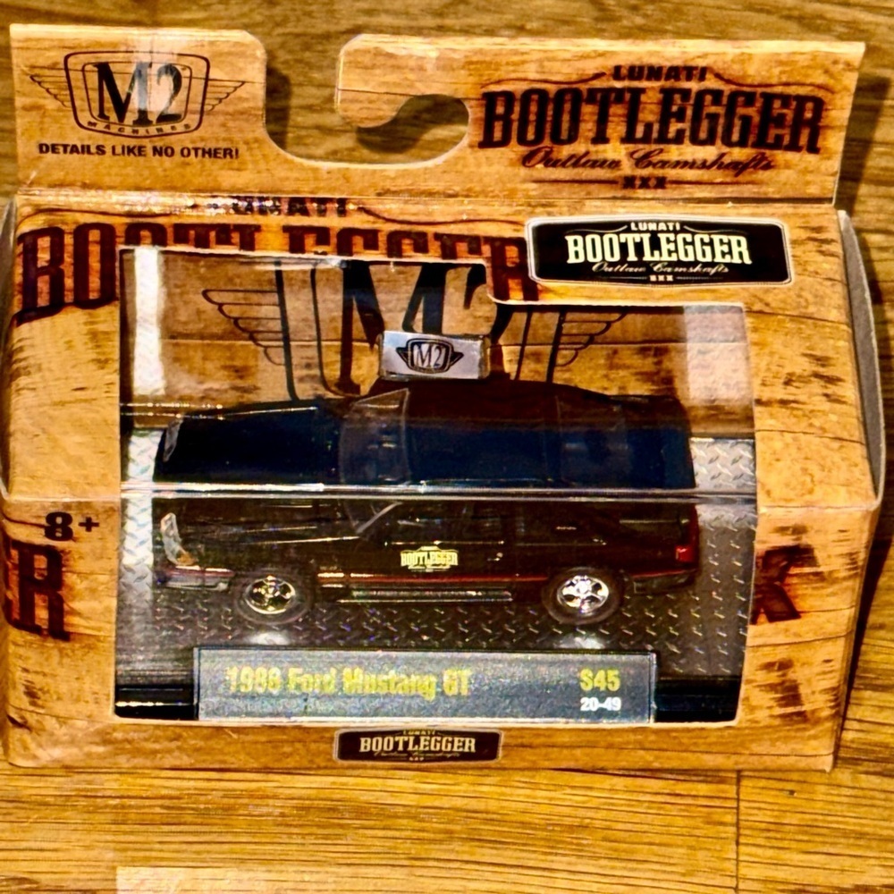 New Diecast M2 Machines Lunati Bootleggers 1988 Ford Mustang GT Card​​​